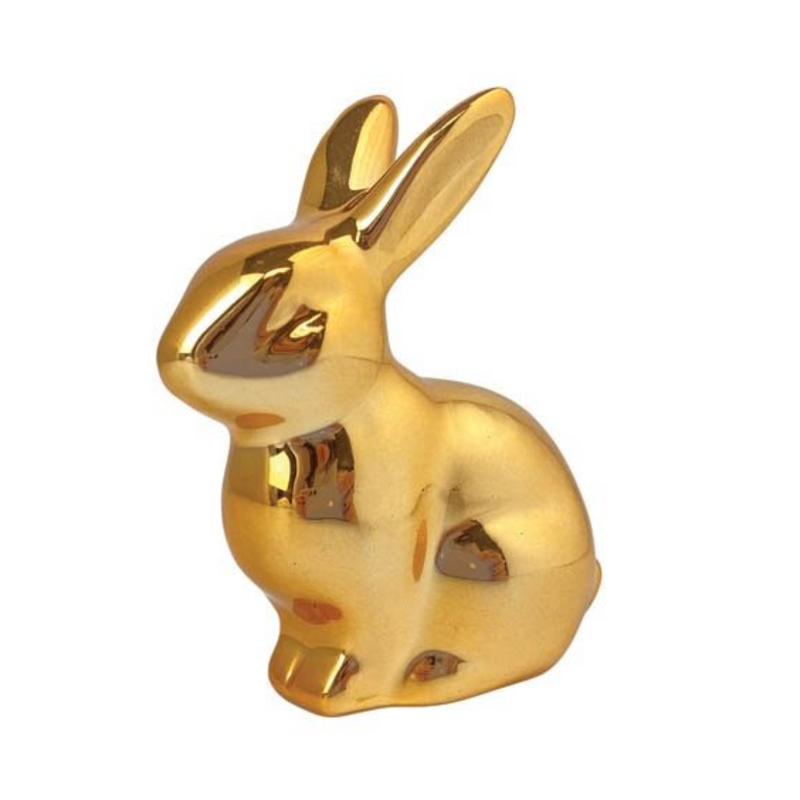 EASTER DECO CERAMIC RABBIT GOLD LARGE