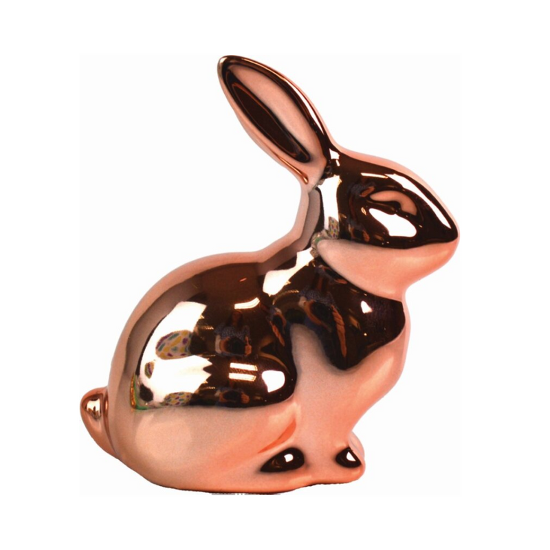 EASTER DECO CERAMIC RABBIT RESIN GOLD