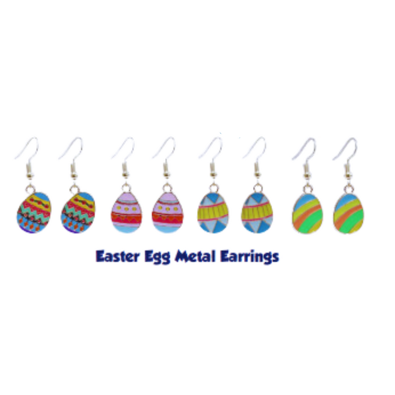 Easter Egg Metal Earrings Assorted