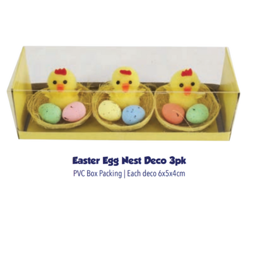 Easter Egg Nest Deco 3pk