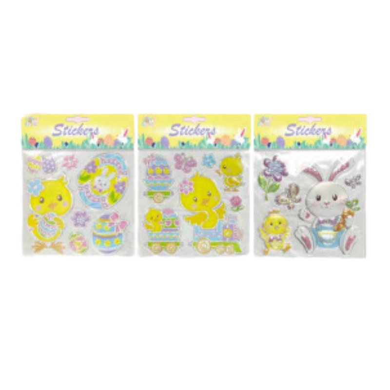 Easter Embossed Stickers Foil 7Pc Assorted