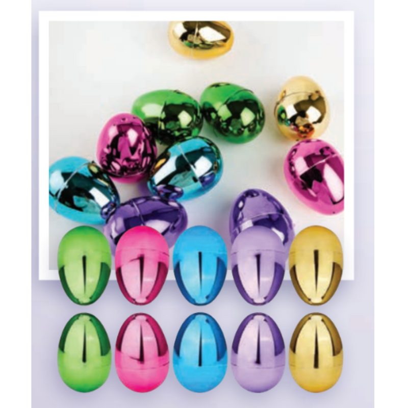 Easter Fillable Eggs 10pk Metallic
