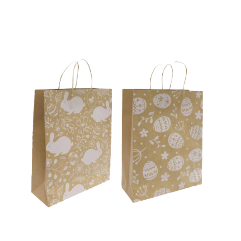 Easter Giftbag Kraft Large Assorted
