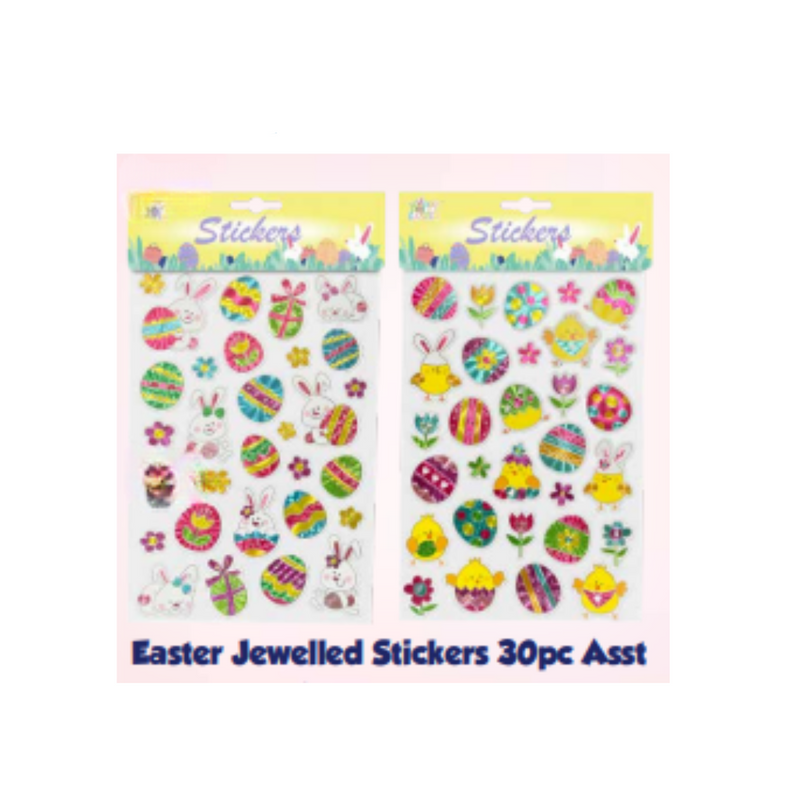 Easter Jewelled Stickers 30pc Assorted