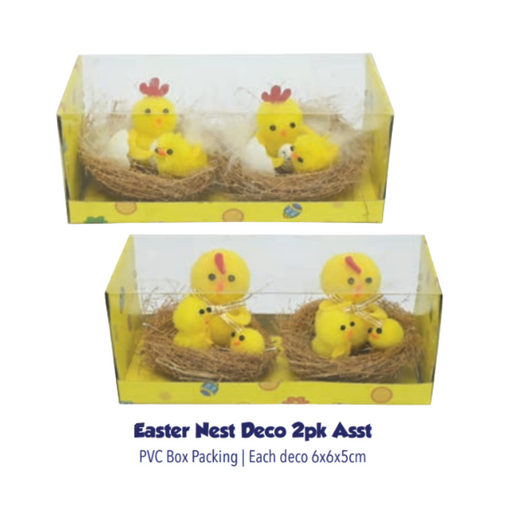 Easter Nest Deco 2pk Assorted