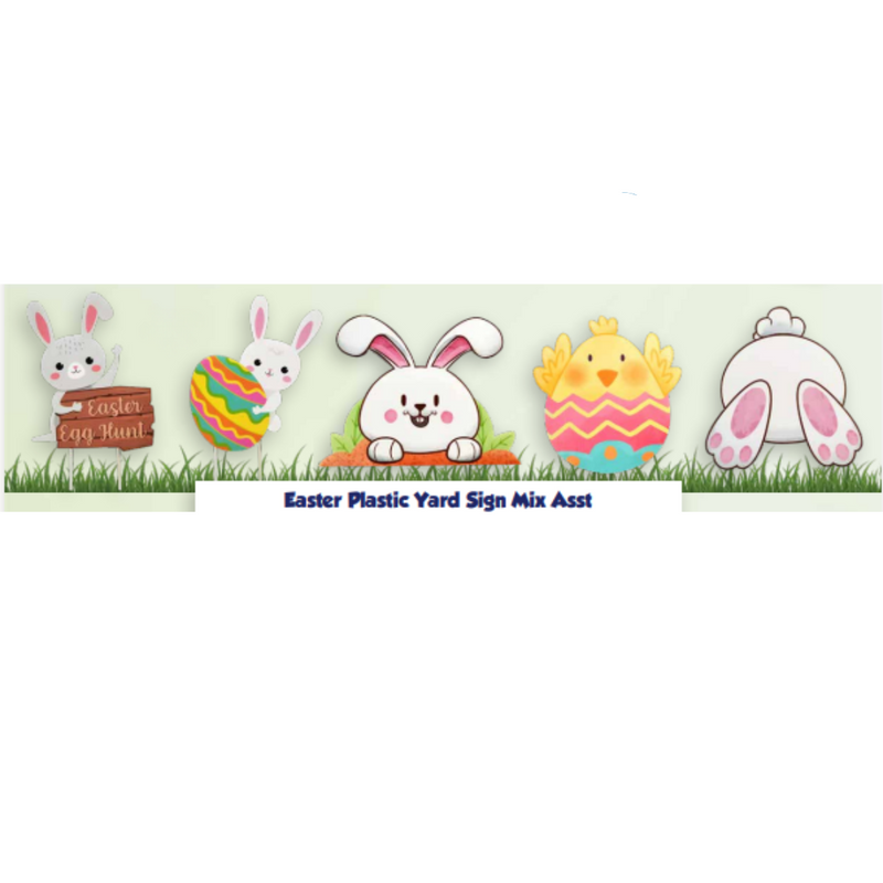 Easter Plastic Yard Sign Mix Assorted
