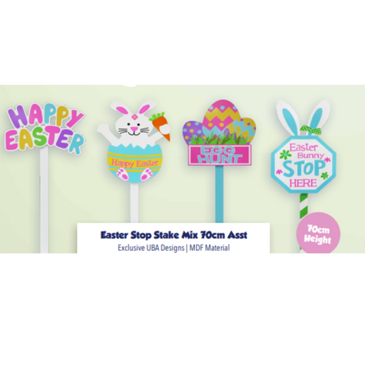 Easter Stop Stake Mix 70Cm Assorted