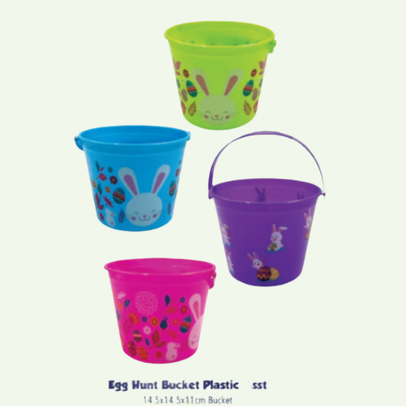 Egg Hunt Bucket Plastic Assorted