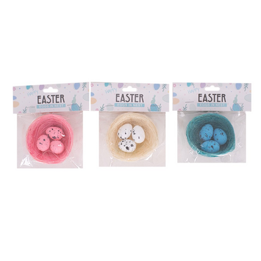 Eggs With Nest 3 Assorted 