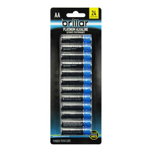 Brillar Premium Alkaline AA Batteries 24pk