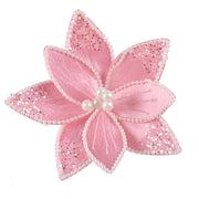 Poinsettia W/ Clip 18x15cm 2 Asstd (Pink, Blue)