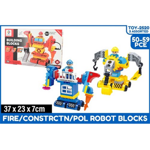 Fire Construction Police Robot Blocks 50-59Pce 