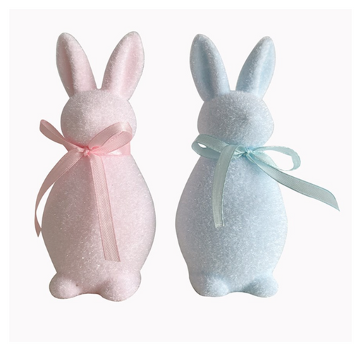 Flocked Bunnies 15CM 2 Assorted