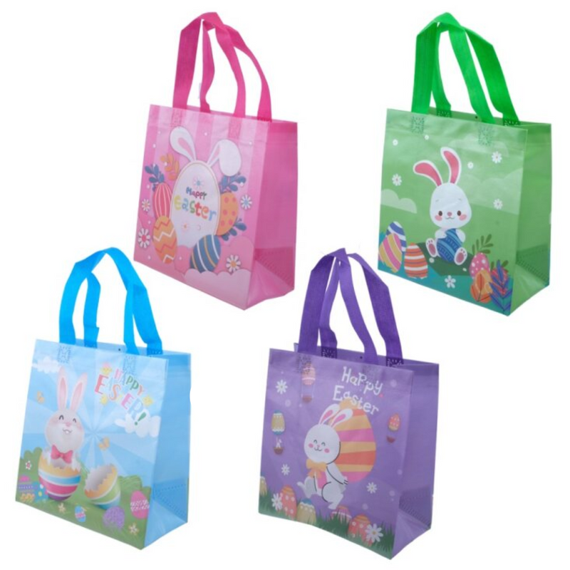 Gift Bag Reusable Easter 4pk Small Assorted