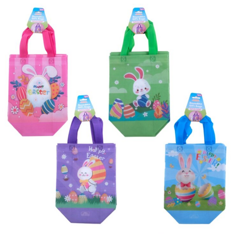 Gift Bag Reusable Easter 4pk Small Assorted