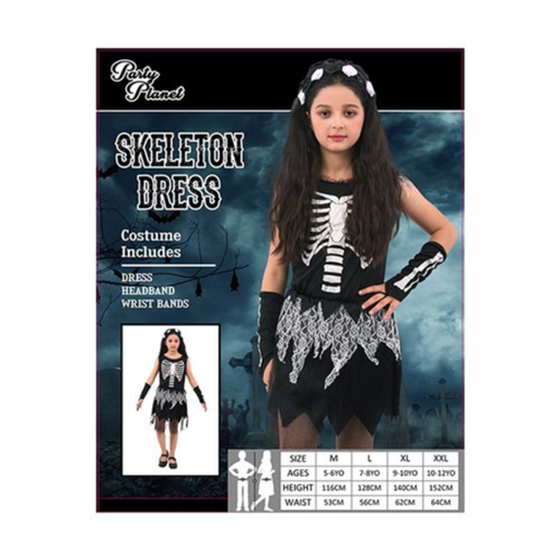 Girl Skeleton Dress 2 Asstd 