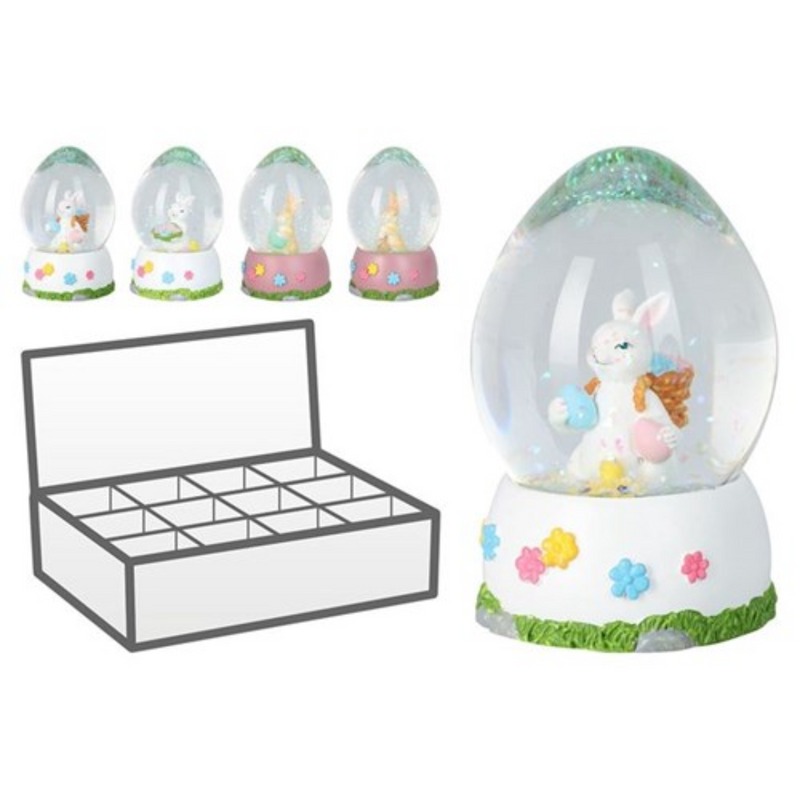 Glass Glitter Water Globe 7x11cm 4 Assorted