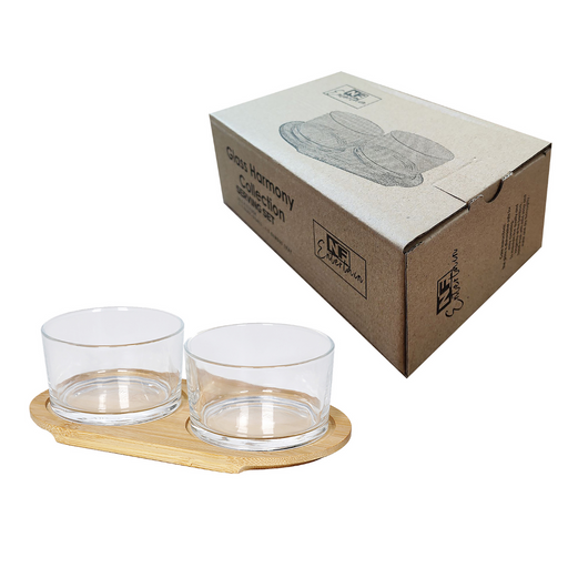 Glass Serving Set 20x11cm 2Pcs