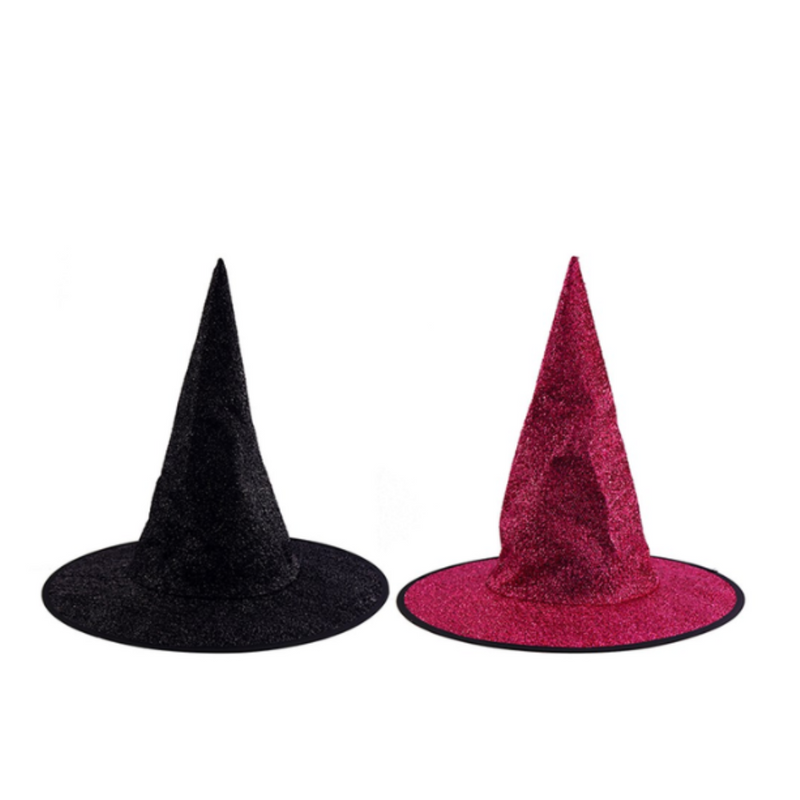 Glitter Witch Hat Halloween Costume – 2 Assorted Sparkly Styles