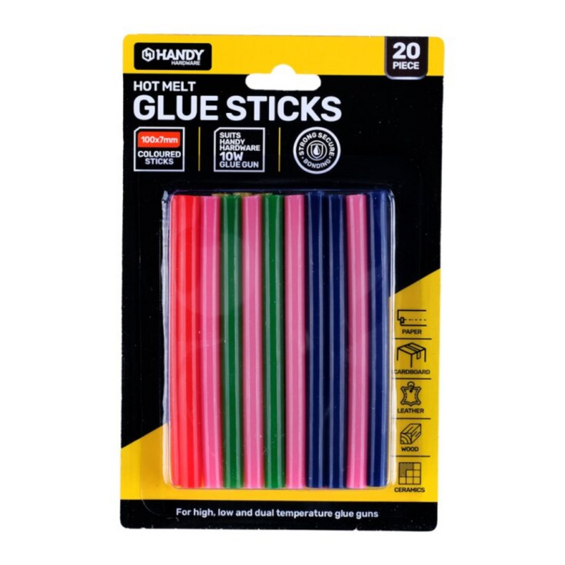 Glue Gun Sticks Coloured Glue 100mm x 11mm 10pc