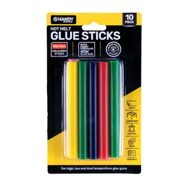 Glue Gun Sticks Coloured Glue 100mm x 7mm 20pc