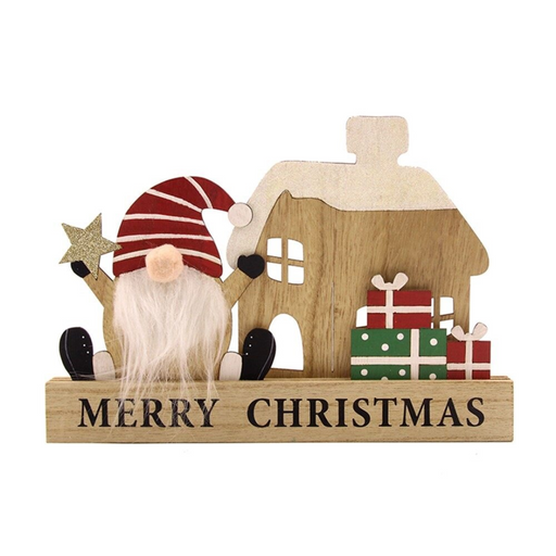 Gnome Mdf Christmas Hut 26.5x20cm