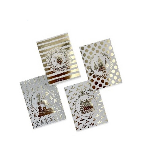 GOLD BLISS XMAS CARDS 3D FOILED PK6 ASST