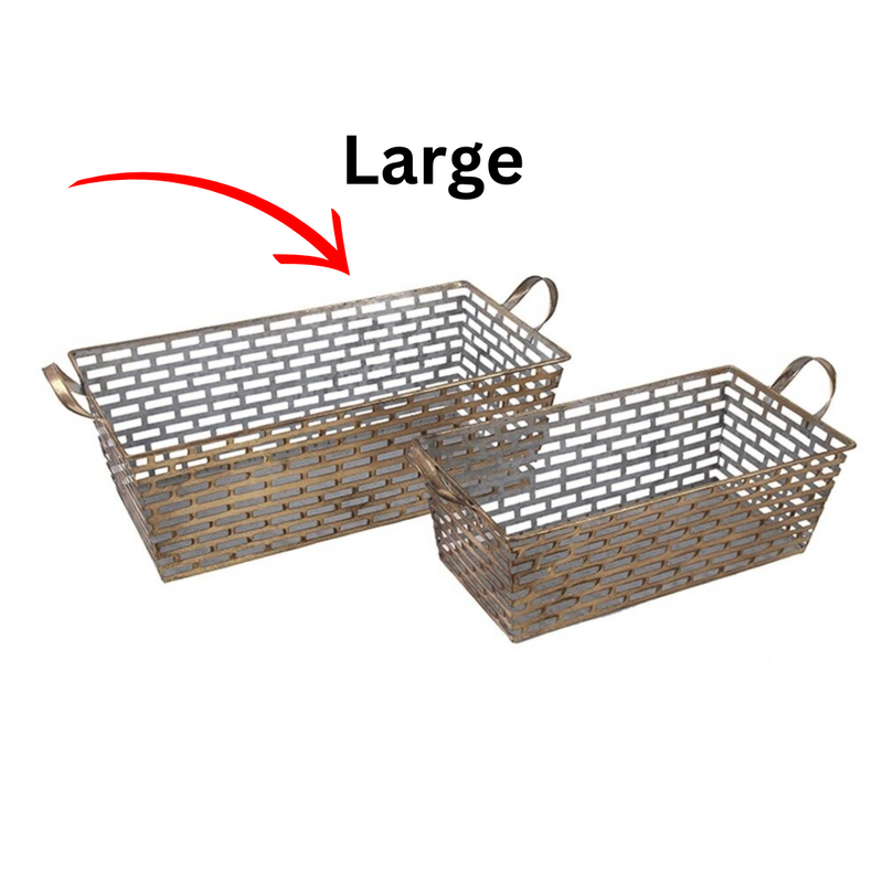 Gold Metal Pots Lrg 57x13.5x13.5cm