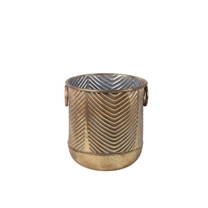 Gold Metal Pots Medium D25.5x28cm