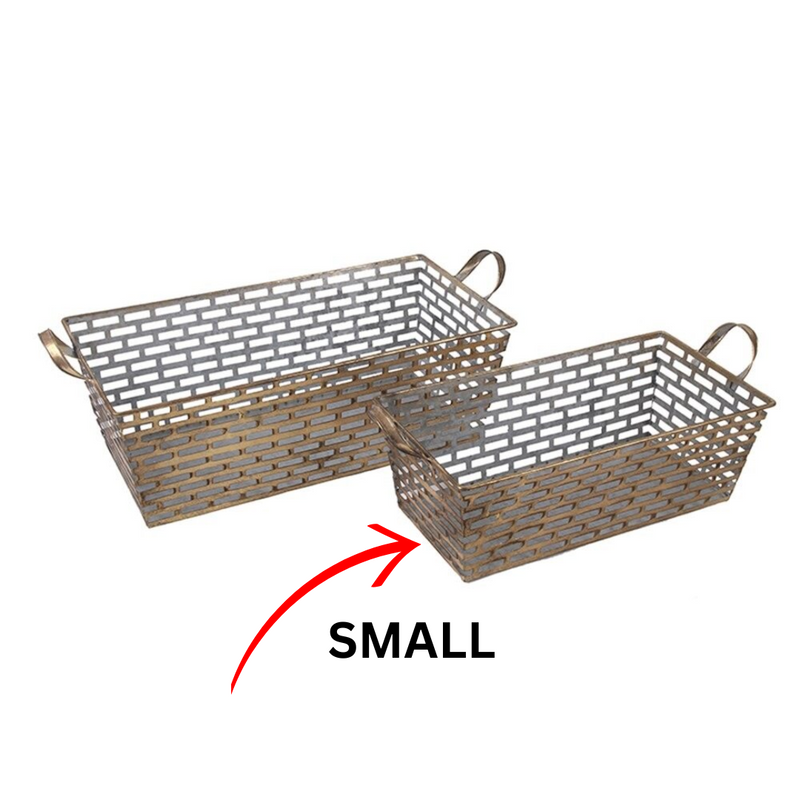 Gold Metal Pots Sml 50.7x11.5x11.5cm
