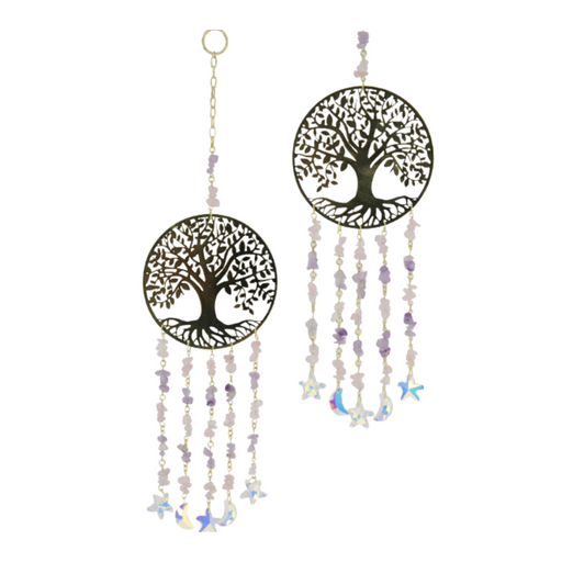 Gold Tree of Life with Amethyst Hanger 37cm