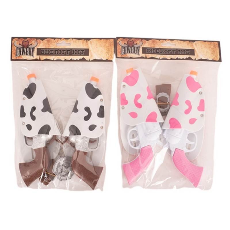 Gun with Holster Set – 2 Assorted Toy Gun and Holster for Kids Roleplay