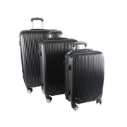 Hard Case Luggage Set of 3 in black featuring small, medium and large hard shell suitcases – thumbnail