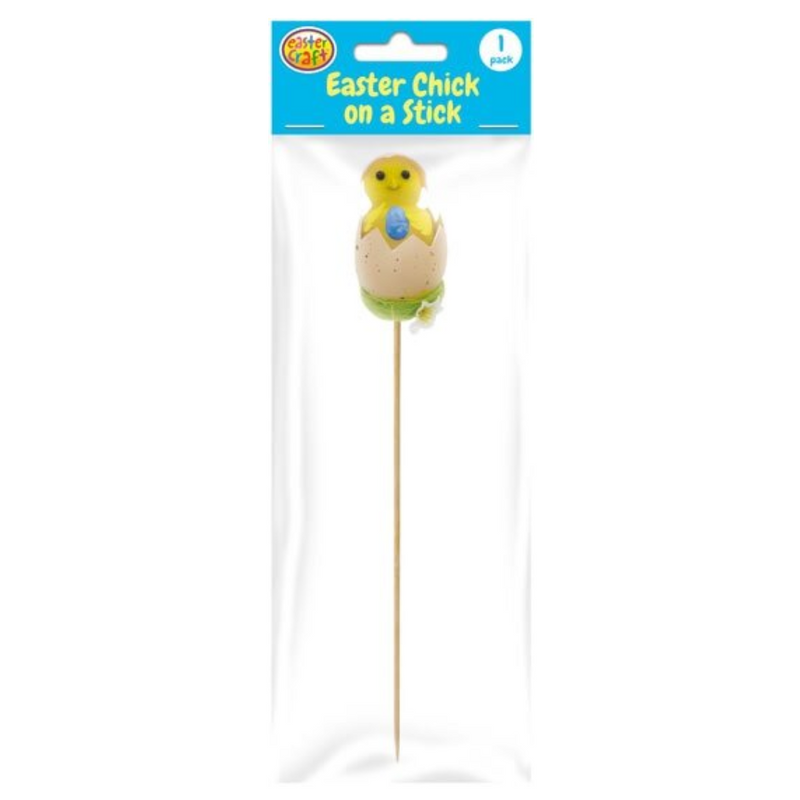 Hatching Chick Holding Egg Decoration Pick 1 Pack