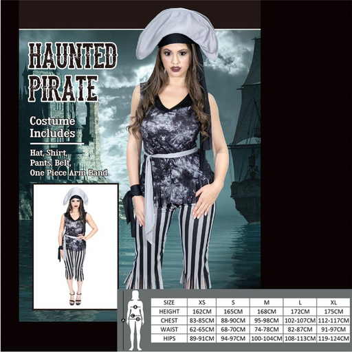Haunted Pirate Costume 2 Asstd 