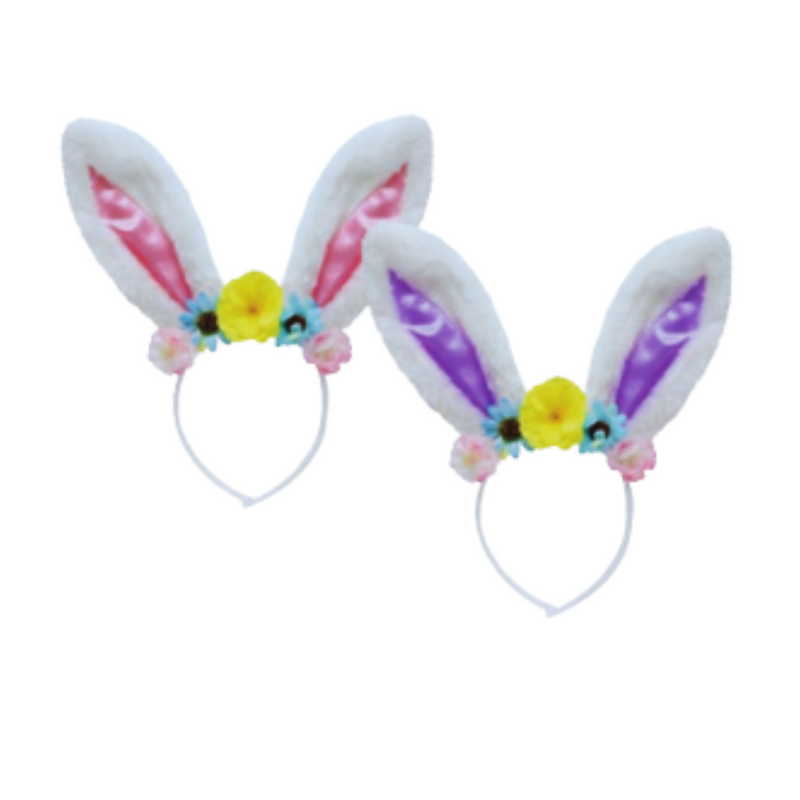 Headband Bunny Ears Floral Assorted