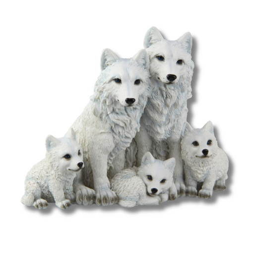 High Snow Wolf Family 19cm