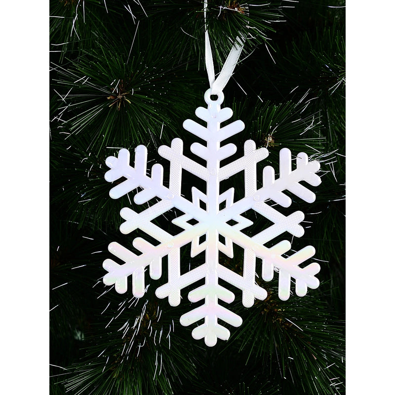 White Iridescent Snowflake 15cm
