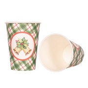 Jingle Bells Paper Cups 9oz/266ml 12pk 