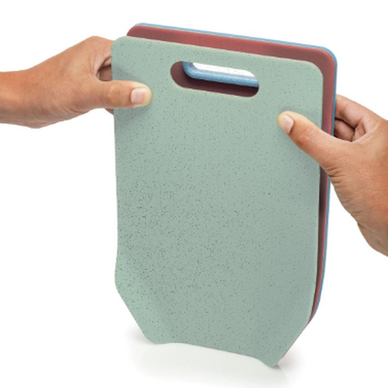 Joie Coffee Folded Cutting Boards in terracotta color, with foldable design