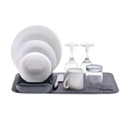 Dish drying rack with white dishes and glasses – thumbnail