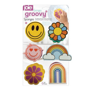 Joie Groovy Sponges 6 Pack – colorful flower-shaped kitchen cleaning sponges – thumbnail