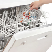 dish rack into an open dishwasher. – thumbnail