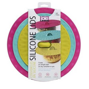 Joie Silicone Lids 3-piece set in assorted sizes, flexible round covers with tab handles – thumbnail