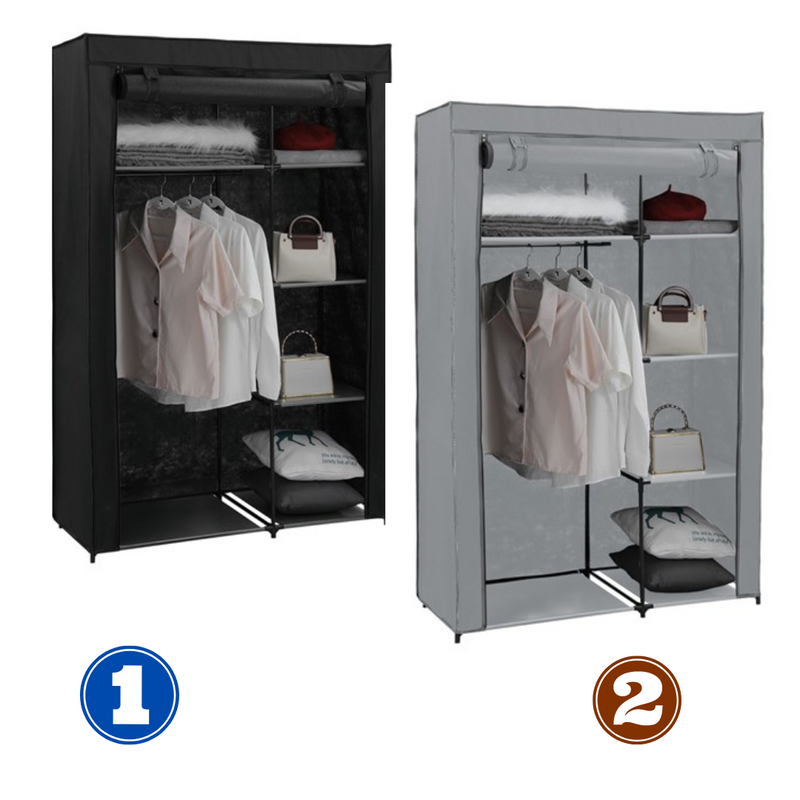 KLOSET PORTABLE WARDROBE WITH COVER 105X45X160CM