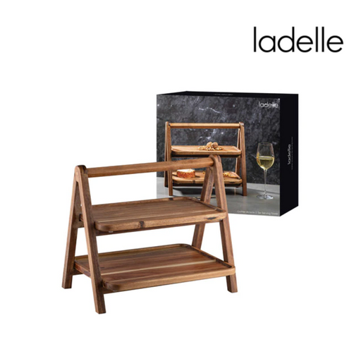  Ladelle Gather Acacia 2 Tier Serving Tower