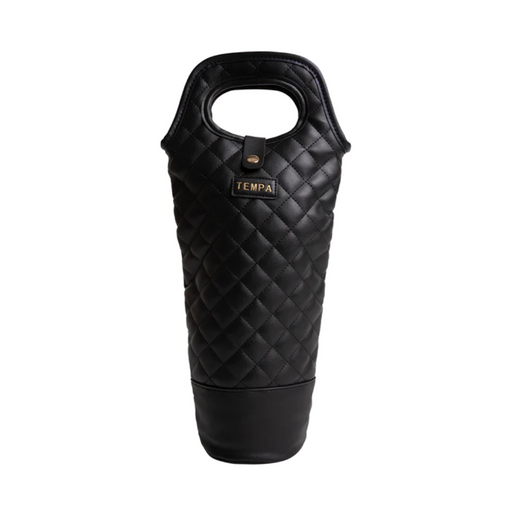 Ladelle Quilted Black Insulated Single Wine Bag 