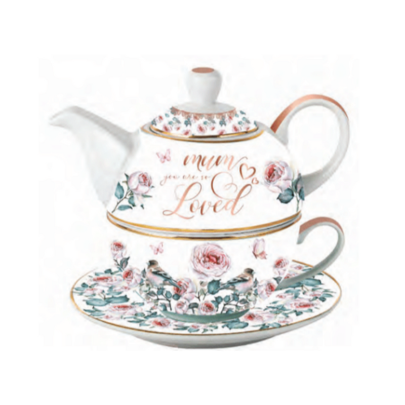 SOFT ROSE MUM TEA FOR ONE 450ML PORCELAIN