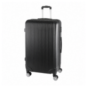 Black suitcase with wheels on a white background – thumbnail