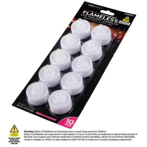 LED TeaLight Colour Change 10pk Candles Battery Operated